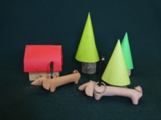 革キーホルダー いぬ