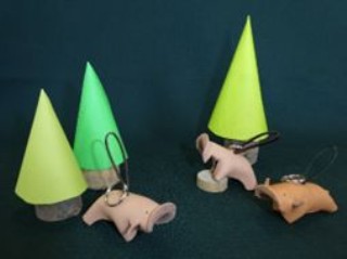 革キーホルダー こぶた